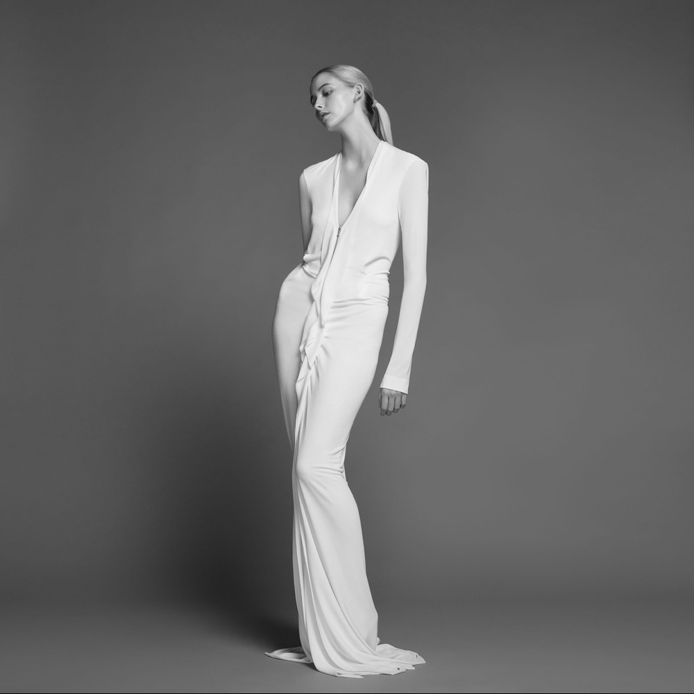NWT ROLAND MOURET Compeyson stretch-crepe gown